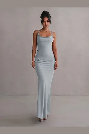 LULU & SKY Women Backless Floral Strap Slip Maxi Dress