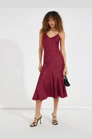 Styli Women Animal Print Strappy A-Line Midi Dress