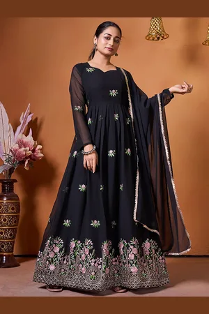 BAESD Women Embroidered Sweetheart Neck Fit & Flared Maxi Dress
