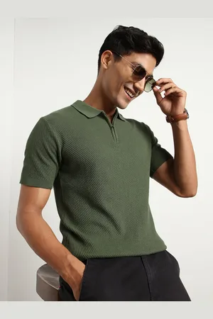 NOBERO Men Polo Textured T-shirts