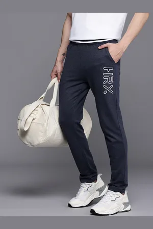 HRX Men Lifestyle Brand Logo Printed Terry Track Pants