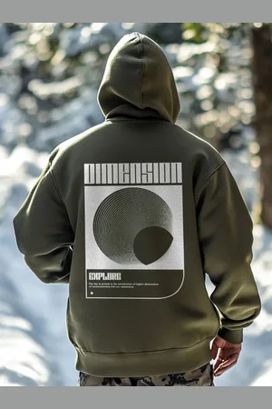 NOBERO Men Oversized Printed Hooded Sweatshirt