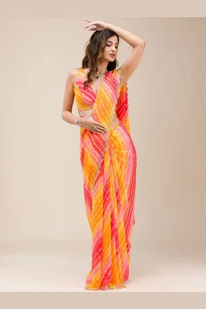 Koskii Leheriya Beads and Stones Pure Georgette Saree