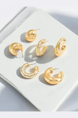 Jewels Galaxy Contemporary Half Hoop Earrings