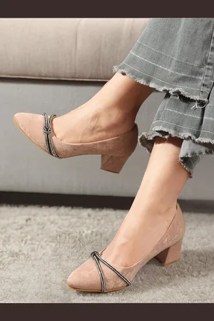 LAVIE Women Solid Block Closed Back Pumps