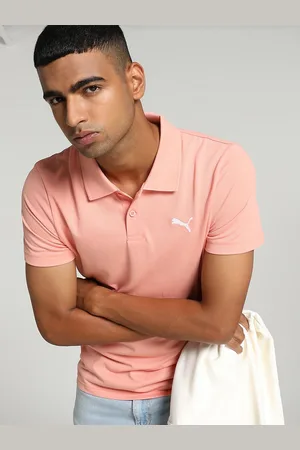 PUMA Men Brand Logo Printed Slim Fit Polo Collar Cotton T-shirt