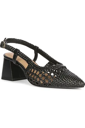 SAINT G. Leather Backstrap Block Heel Mules