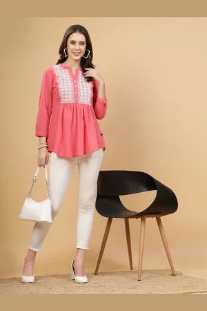Pistaa Embroidered Pure Cotton Anarkali Kurti