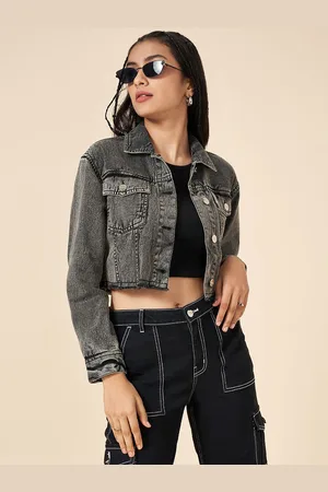 Pantaloons Cotton Shirt Style Crop Top