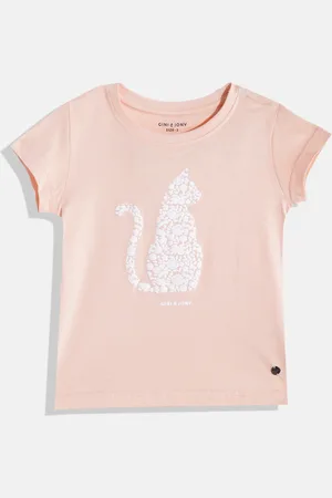 Gini and Jony Girls Floral Printed Pure Cotton T-shirt