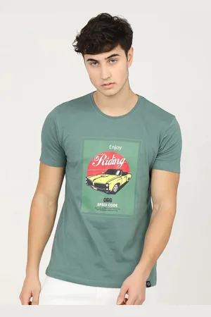 LocoMotive Men Graphic Printed Round Neck Cotton Slim Fit T-shirt