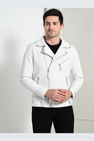 TBOJ Men Lightweight Biker Jacket with Patchwork