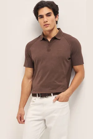 The Bear House Men Solid Regular Fit Polo Collar T-Shirt