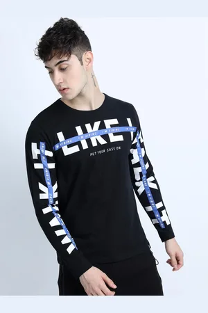 LocoMotive Men Typography Printed Round Neck Cotton Slim Fit T-shirt