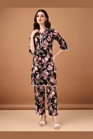 Anouk Printed Pure Cotton Top With Trousers Co-Ords