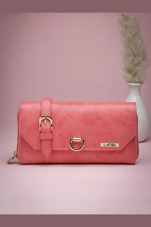 LaFille Printed Buckle Detail Two Fold Wallet