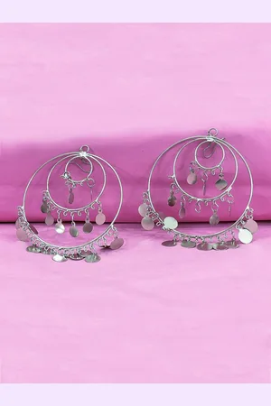 FIMBUL Oxidised Classic Chandbalis Earrings