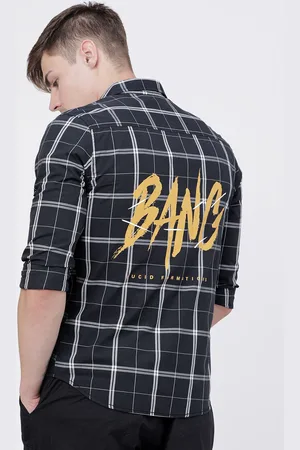 LocoMotive Men Premiums Checked Casual Slim Fit Shirt