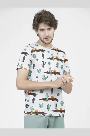 LocoMotive Men Graphic Printed Round Neck Cotton Slim Fit T-shirt