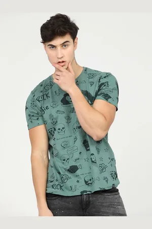 LocoMotive Men Graphic Printed Round Neck Cotton Slim Fit T-shirt