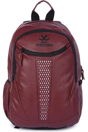 WROGN Unisex Maroon Embellished Backpack with Reflective Strip
