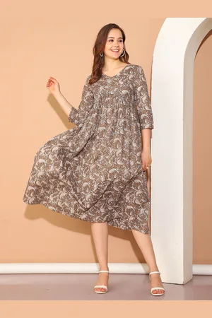 Rajnandini Floral Print A-Line Midi Dress