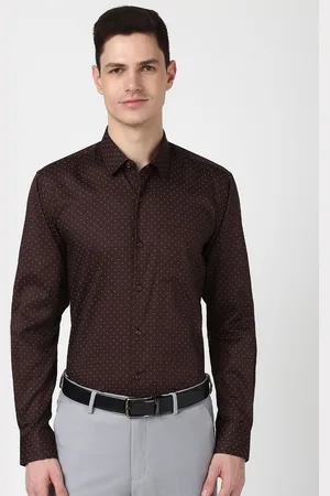Peter England Men Micro Ditsy Printed Opaque Formal Shirt