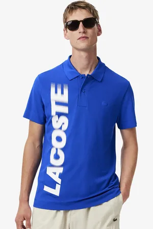 Lacoste Men Typography Printed Polo Collar Cotton T-shirt