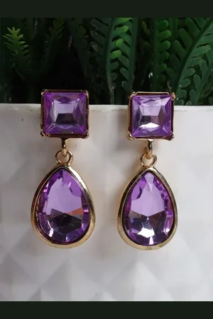 Jewelz Gold Plated Artificial Beads Studded Contemporary Drop Earrings