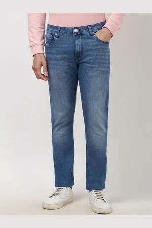 Peter England Men Slim Fit Mid-Rise Cotton Heavy Fade Jeans