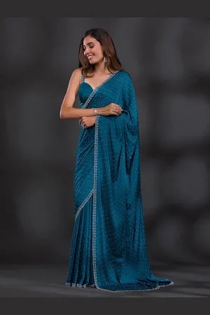 Trendmalls Embellished Beads and Stones Heavy Work Saree