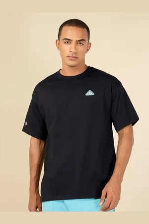 Cult Men Round Neck Solid Bio Finish Drop-Shoulder Sleeves Relaxed Fit T-shirt