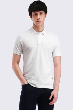 Flying Machine Men Solid Polo Collar Cotton T-shirt
