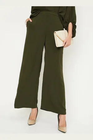 Max Collection Women Solid Mid-Rise Trousers