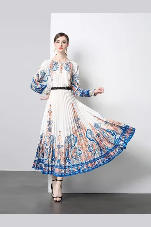 JC Collection Women Floral Printed Puff Sleeve Maxi Dress