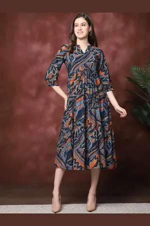 Claura Women Printed Maxi Midi Dress