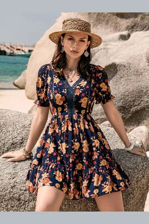 JC Mode Women Floral Print Fit & Flare Dress