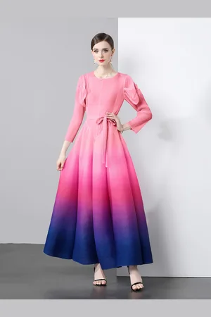 JC Collection Women Tie and Dye Dyed Fit & Flare Maxi Dress