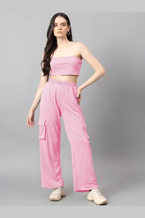KOTTY Pink Off-Shoulder Top With Trouser