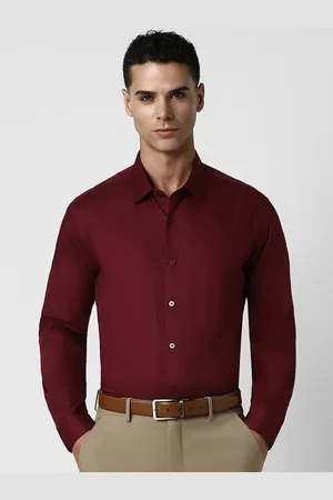 V Dot Men Slim Fit Geometric Printed Pure Cotton Formal Shirt