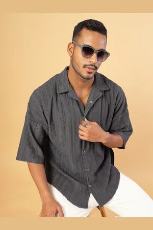 Rigo Men Comfort Textured Oversized Casual Shirt
