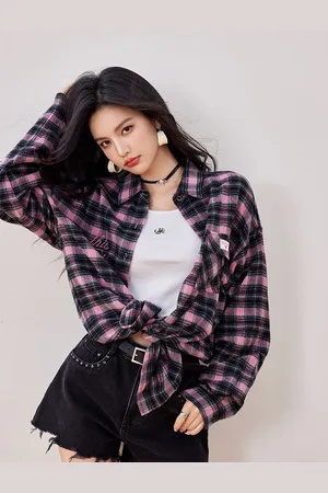 JC Collection Women Floral Opaque Checked Casual Shirt