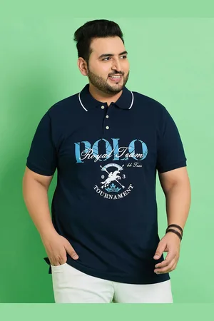 Bigbanana Plus Size Printed Polo Collar Cotton Bio Finish T-shirt