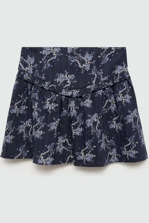 MANGO Girls Floral Print Flared Skirt
