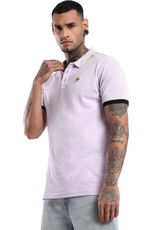 WROGN Men Solid Polo Collar Pure Cotton Slim Fit T-shirt
