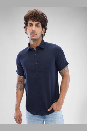 SPYKAR Men Slim Fit Opaque Solid Spread Collar Casual Shirt