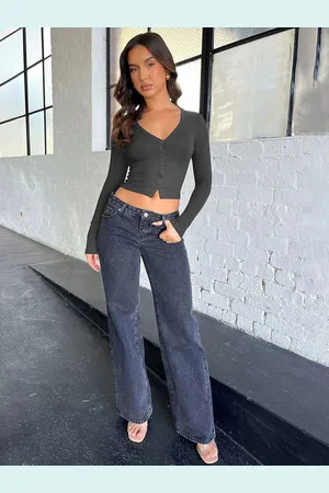 JC Mode Women V-Neck Long Sleeves Crop Top