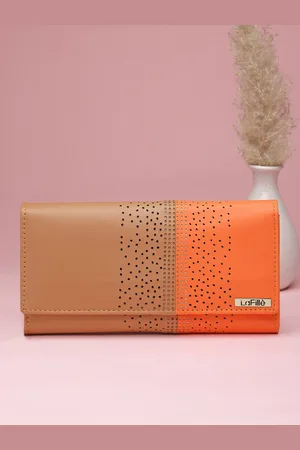 LaFille Colourblocked Cut Work Two Fold Wallet