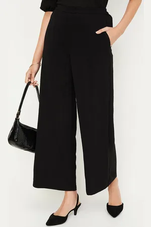 Max Collection Women Solid Mid-Rise Parallel Trousers