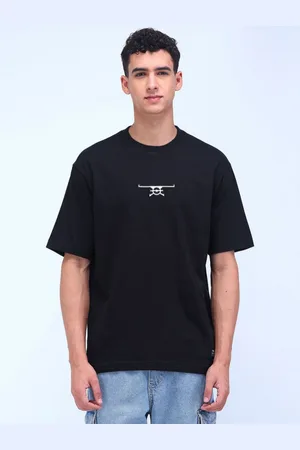 Flying Machine Men Typography Printed Round Neck Cotton Relaxed Fit T-shirt